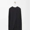 Vestido drapeado de viscosa Negro Vestido drapeado de viscosa Negro
