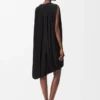 Vestido drapeado de viscosa Negro Vestido drapeado de viscosa Negro