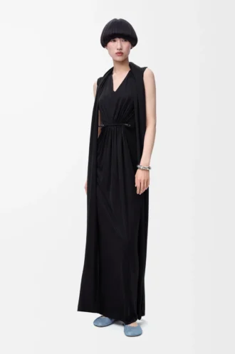 Vestido flamenco de seda negro