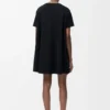 Vestido trapecio en mezcla de algodón Negro Vestido trapecio en mezcla de algodón Negro