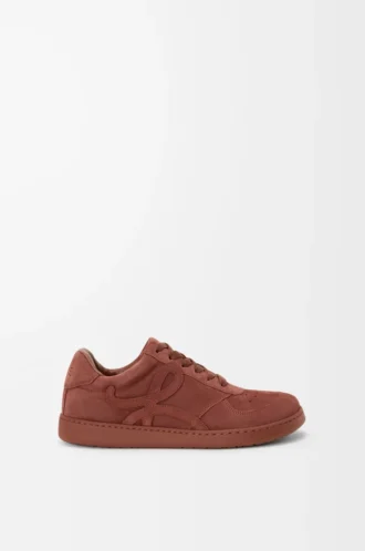 Zapatillas Jambo de ante de piel de becerro en rojo quemado