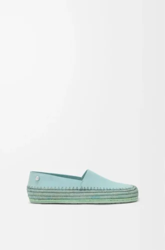 Zapatillas Rio de ante y rafia azul claro
