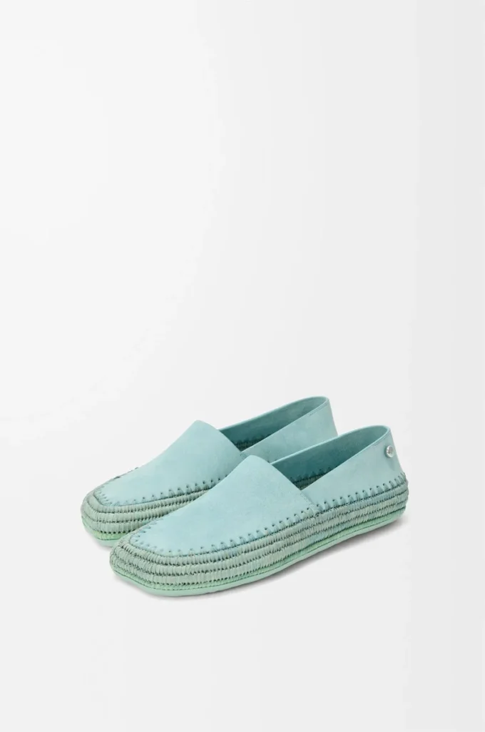 Zapatillas Rio de ante y rafia azul claro Zapatillas Rio de ante y rafia azul claro