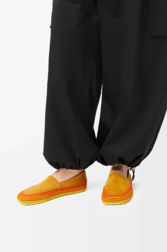 Zapatillas Rio de ante y rafia Naranja