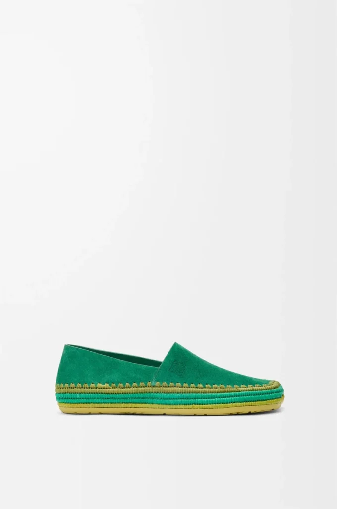 Zapatillas Rio de ante y rafia Verde Zapatillas Rio de ante y rafia Verde