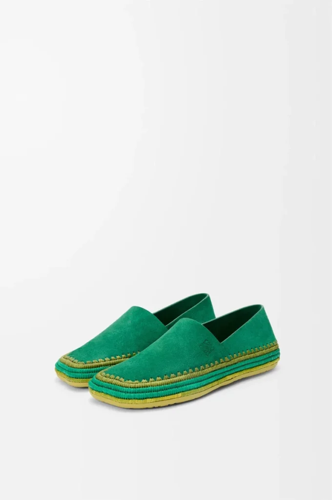 Zapatillas Rio de ante y rafia Verde Zapatillas Rio de ante y rafia Verde