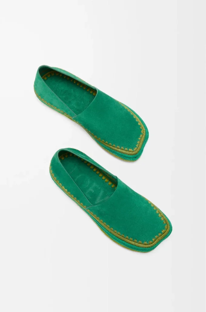 Zapatillas Rio de ante y rafia Verde Zapatillas Rio de ante y rafia Verde