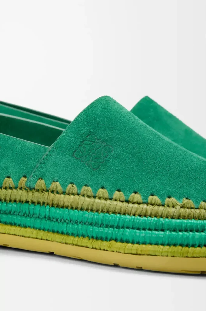 Zapatillas Rio de ante y rafia Verde Zapatillas Rio de ante y rafia Verde