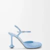 Zapatos de salón con correa al tobillo Toy en ante azul bebé adornado con pedrería Zapatos de salón con correa al tobillo Toy en ante azul bebé adornado con pedrería