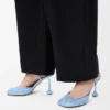 Zapatos de salón con correa al tobillo Toy en ante azul bebé adornado con pedrería Zapatos de salón con correa al tobillo Toy en ante azul bebé adornado con pedrería
