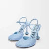 Zapatos de salón con correa al tobillo Toy en ante azul bebé adornado con pedrería Zapatos de salón con correa al tobillo Toy en ante azul bebé adornado con pedrería