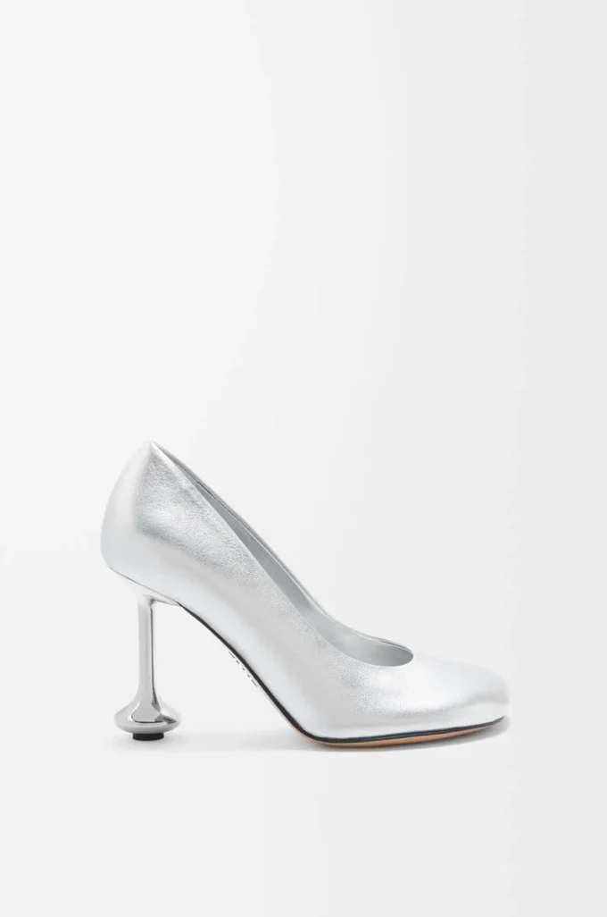 Zapatos de salón Toy en piel de cordero laminada Plata Zapatos de salón Toy en piel de cordero laminada Plata