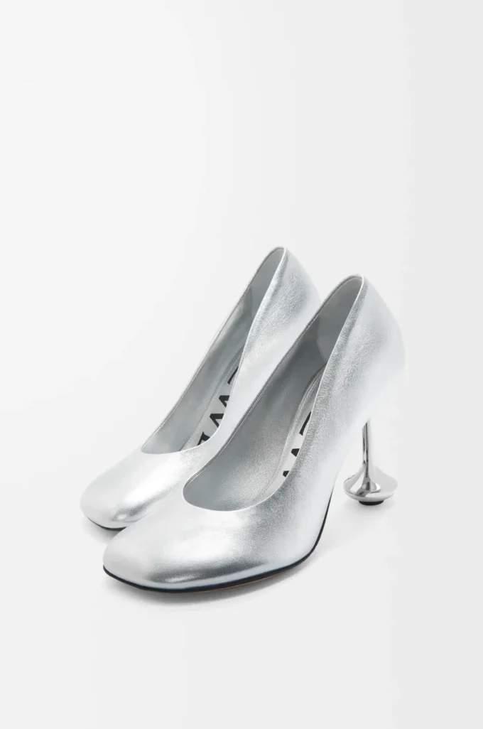 Zapatos de salón Toy en piel de cordero laminada Plata Zapatos de salón Toy en piel de cordero laminada Plata
