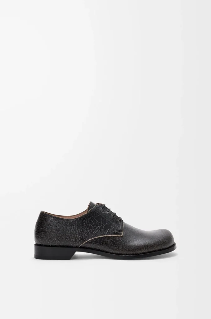 Zapatos derby Campo en piel de becerro craquelada Negro/Crema Zapatos derby Campo en piel de becerro craquelada Negro/Crema